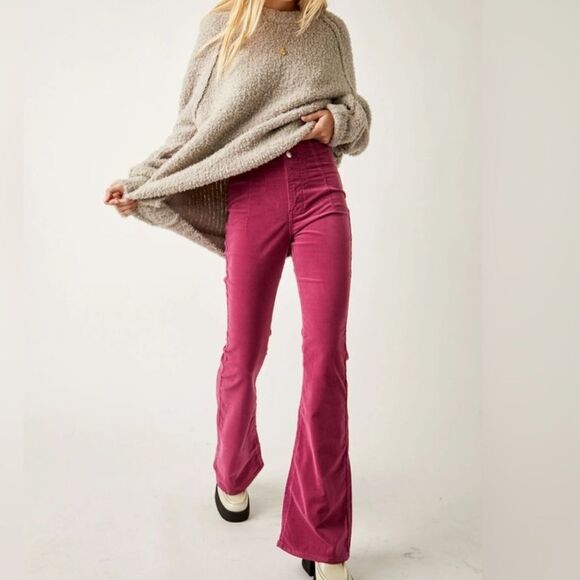 Free People Pink Flare Pants - Picture 11 of 11